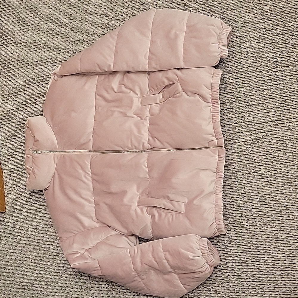 Gorgeous lavender velvet puffer coat